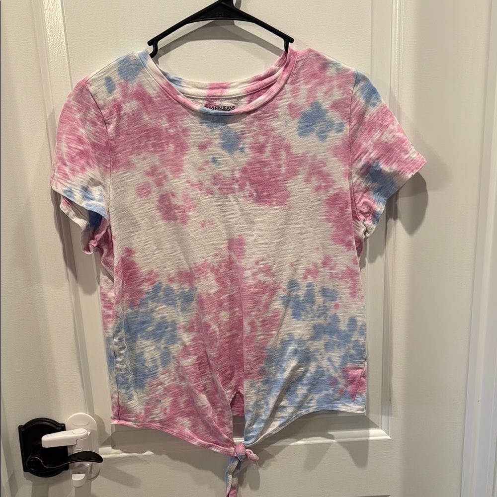 Calvin Klein Jeans Tie-Dye Short Sleeve Tee - Pink and Blue